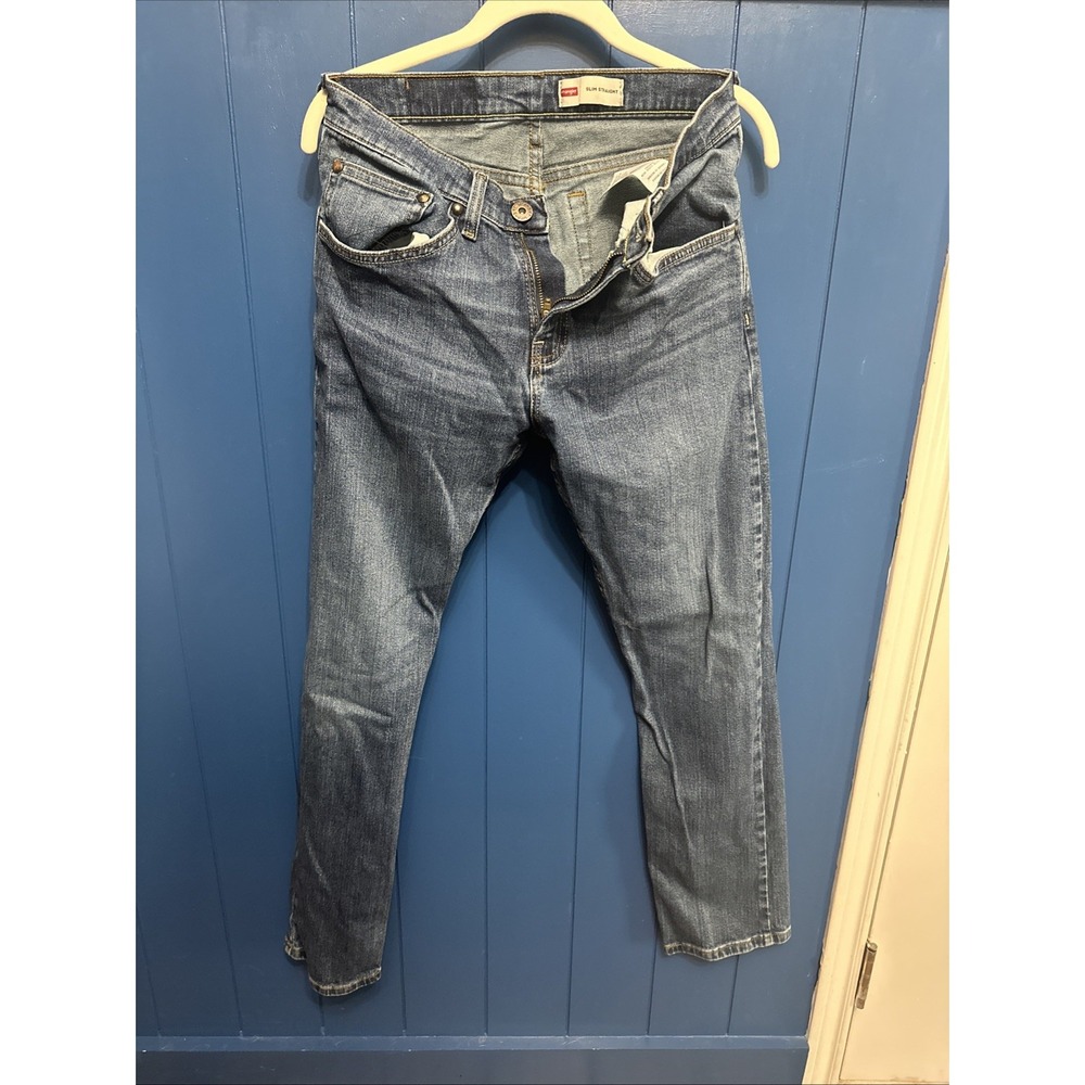 Wrangler Slim Straight Denim Blue‎ Jeans Men's 28' X 30' 1092SSWJS
